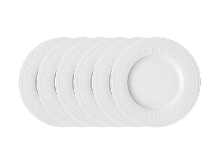 Villeroy & Boch Speiseteller Speiseteller 27 cm Cellini weiß 6-tlg., (1 St), Speiseteller, Essteller, Flachteller, Ø27cm, Premium Porcelain, weiß