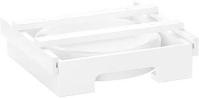 United Paper Plate Dispenser Under Cabinet Bamboo Plate Holder Kitchen Storage Rack white