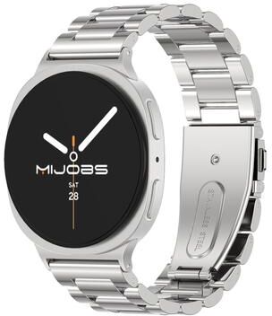 Everyday Crate MIJOBS Samsung Galaxy Watch8 Classic Stainless Steel Watch Band With Protective Case silver