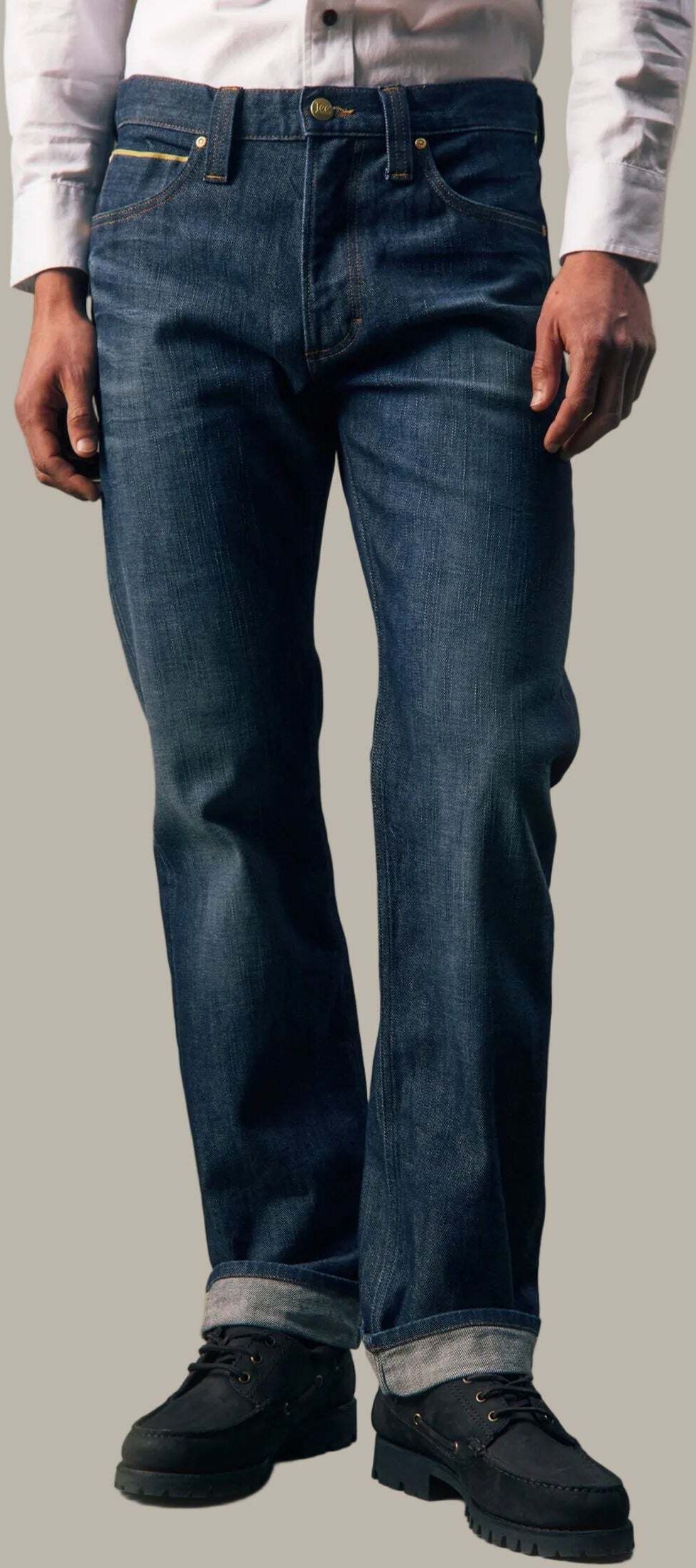 Regular-fit-Jeans LEE "Lee Jeans Regular Straight", Herren, Gr. 34, Länge 34, blau, Jeans Regular-fit-Jeans blau 34, Länge 34