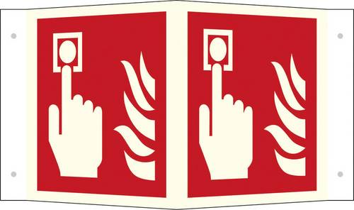 Hinweisschild Brandmelder Aluminium (B x H) 200mm x 200mm ISO 7010 1St.
