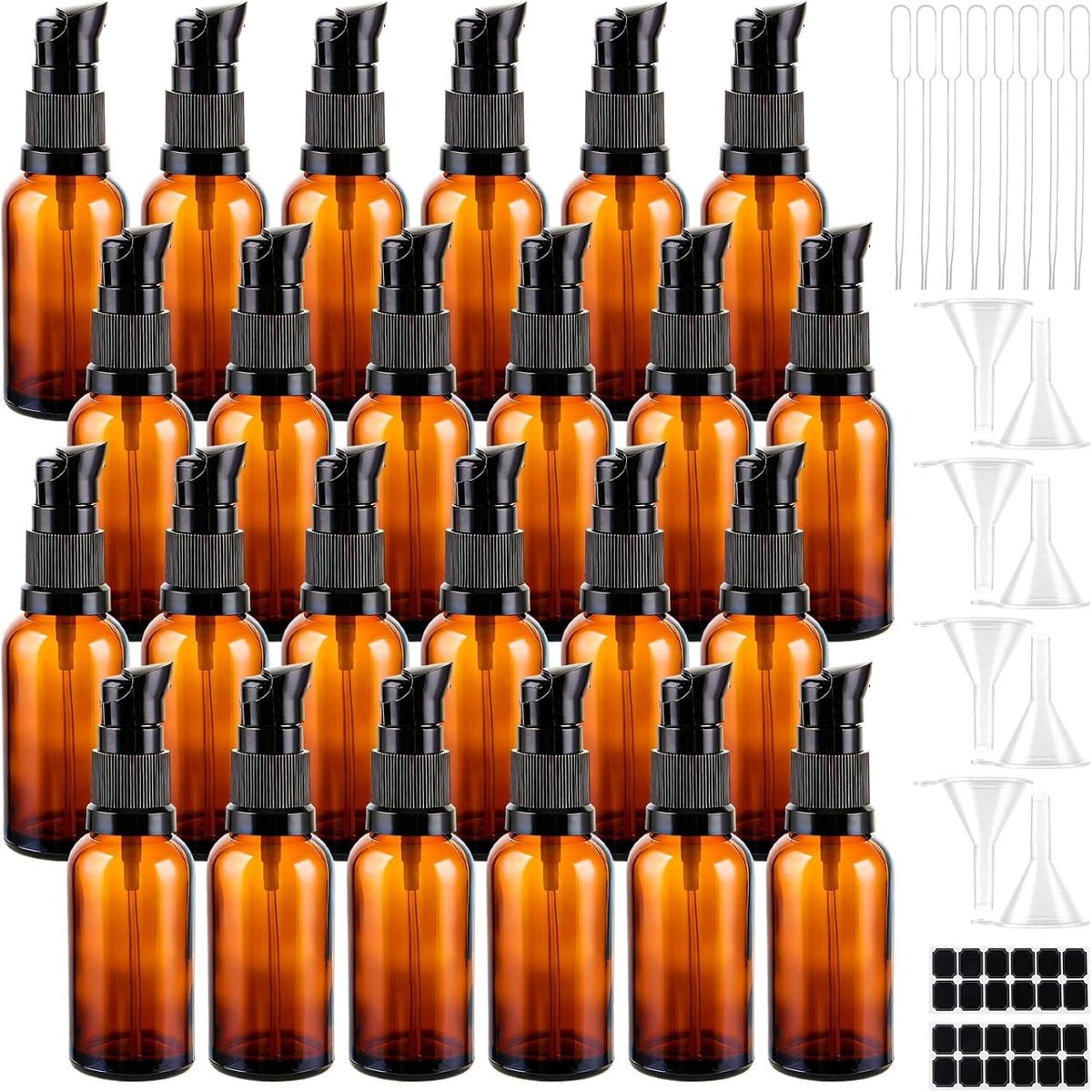 24 stuks lege bruine glazen flessen van 30 ml