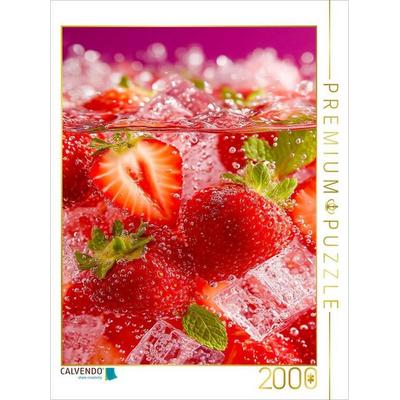 CALVENDO Puzzle Erdbeeren mit Eiswürfeln und Minze | 2000 Teile Lege-Größe 90x67cm Foto-Puzzle für glückliche Stunden