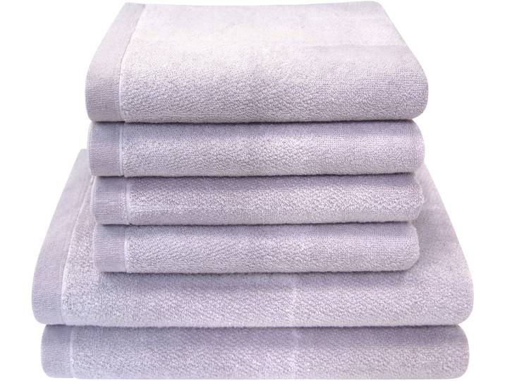 Handtuch Set DYCKHOFF Landscape , lila (lavendel), 6 Stk., Walkfrottier, Walkfrottier, Obermaterial: 100% Baumwolle, Handtuch-Sets, Handtuch Set, 4 Handtücher (50x100cm), 2 Duschtücher (70x140cm)