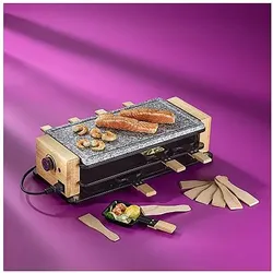 Kela Raclette Hot BEDRETTO für 8 Personen Granit / Holz, Racletteofen, Grau, Schwarz