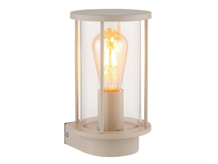 Globo Aussenleuchte Gracey, Klar, Sandfarben, Metall, Glas, 15.2x25.2x14.3 cm, CE, Lampen & Leuchten, Außenbeleuchtung, Außenleuchten