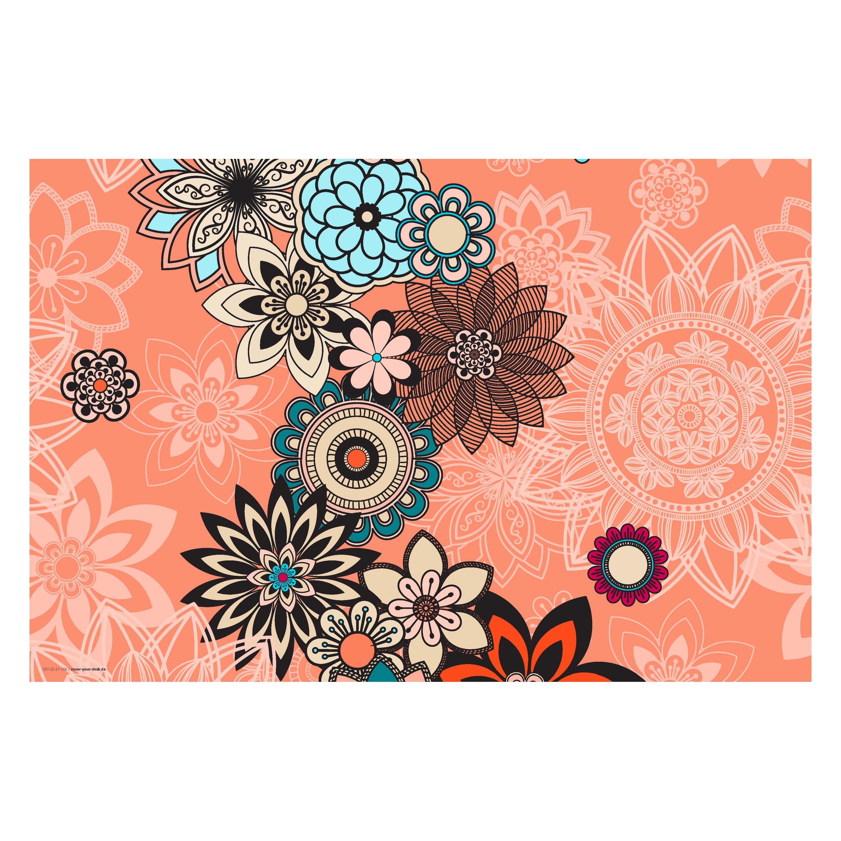 CoverYourDesk Schreibtischunterlage Mandala mit Blüten (21557469)