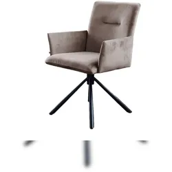KAWOLA Esszimmerstuhl KYRA Drehstuhl Velvet taupe