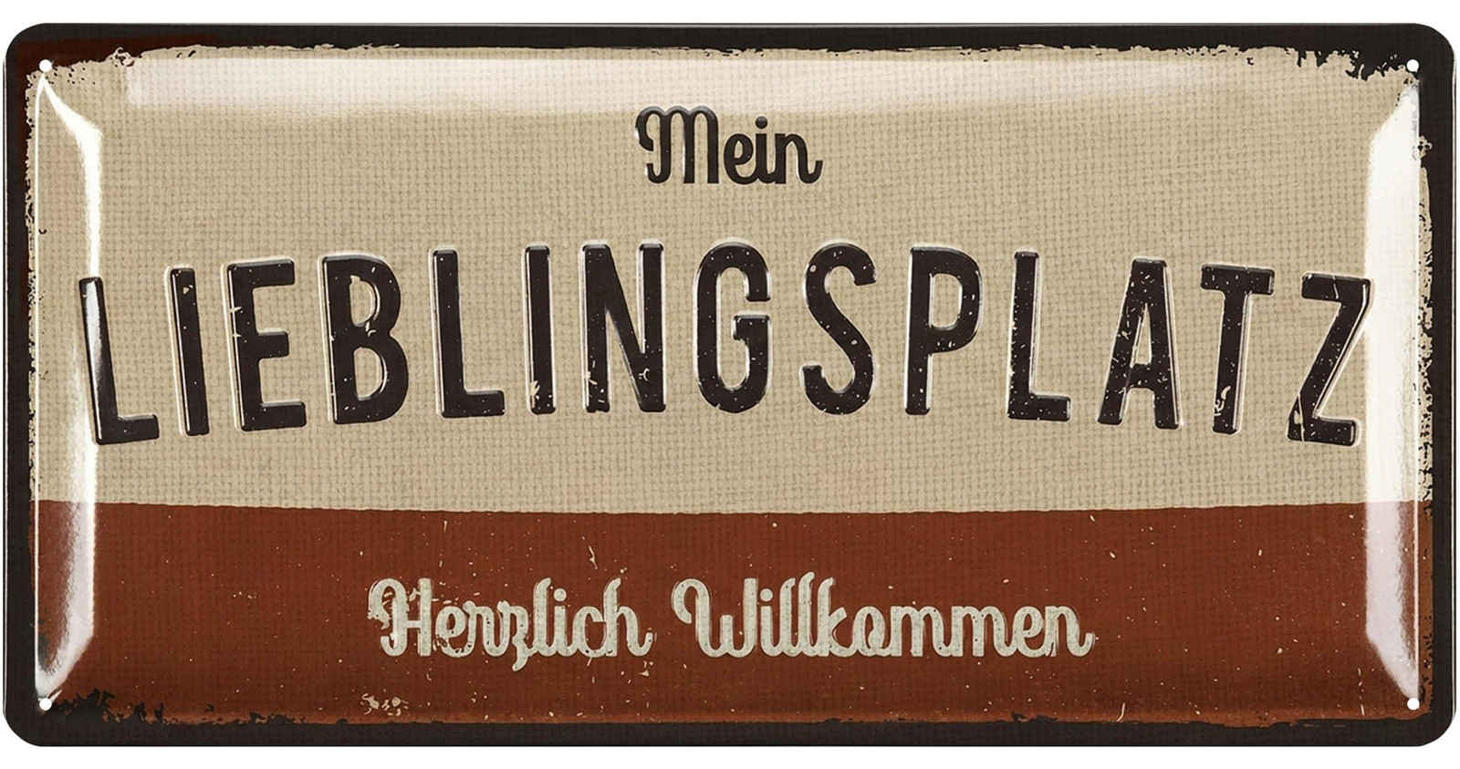 Dripio Retro Metalen Bord Favoriete Plek voor Buiten, 17 x 34 cm