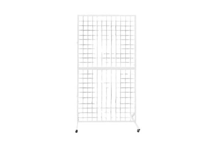 ZGCrumphant Vertikaler Stand-Präsentationsständer Schmuck-Gitter-Regal-Hakenhalter for Kunstausstellungen, Präsentations-Aufbewahrungsorganisator([white] 100x180cm)