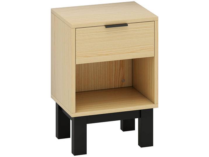 Homcom Nachttisch Spanplatte Eiche, Eichefarben, 1 Schubladen, 26x50x35 cm, Schlafzimmer, Nachtkästchen