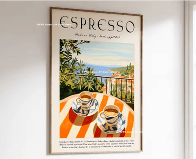 Inspire Picks Buongiorno Espresso Canvas Wall Art Modern Coffee Kitchen Decor Print 3 50x70cm No Frame