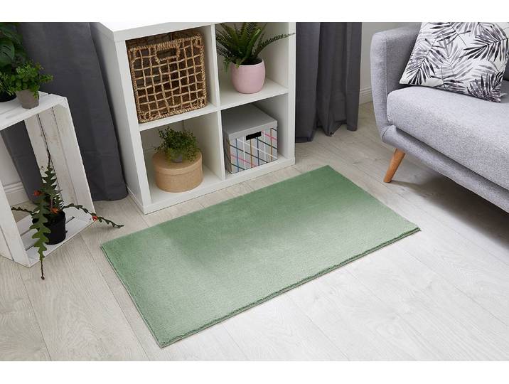 Tapis à poils longs Arezzo 60 x 110cm Vert/Vert