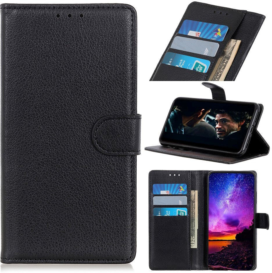 INCOVER Samsung Galaxy A71 Læder Flip Cover m. Stand & Kortholder - Sort