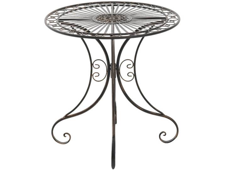 CLP Gartentisch rund Ø70 cm Metall bronze, Bronzefarben, Rund, 70x73x70 cm, Gartenmöbel, Gartentische, Gartentische