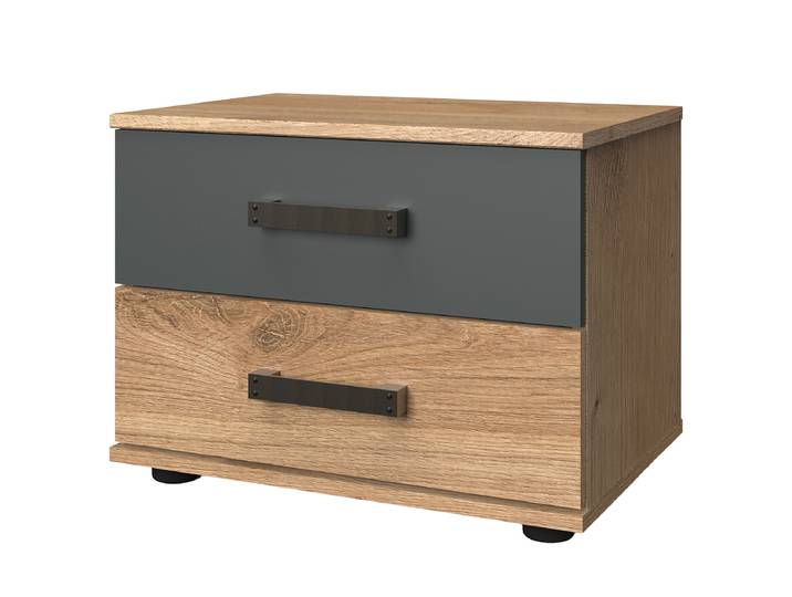 Table de chevet Stockholm B 40cm Marron/Noir