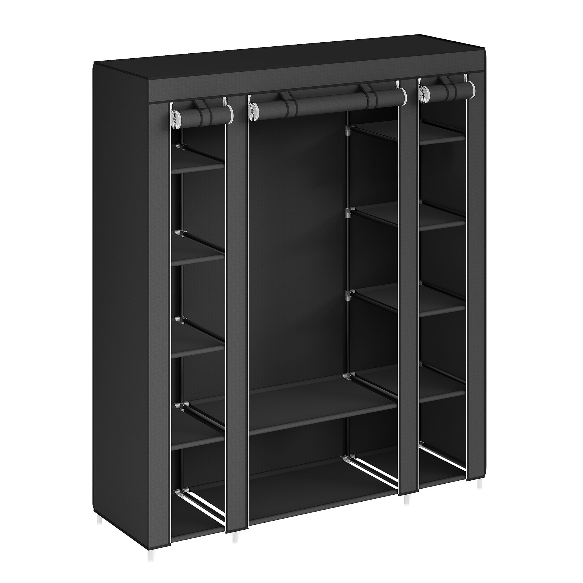 SONGMICS Kleiderschrank, Stoffschrank, mit Überzug aus Vliesstoff LSFB3503H