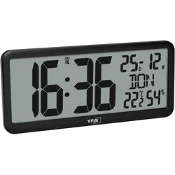 TFA, Wanduhr, Digitale Funkuhr mit Raumklima