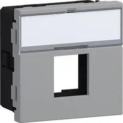 Hager G45MM011LAN Geräteeinbauset für 1x Multimedia Typ 01 Direkt Klipping 45x45 Aluminium