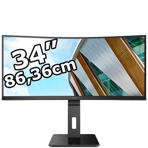 AOC Monitor CU34P2A, 34 Zoll, UWQHD 3440 x 1440 Pixel, 1 ms, 100 Hz, Curved
