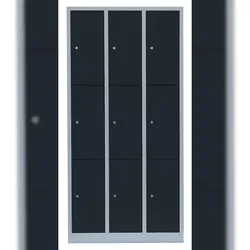 Schließfachschrank 9 Fächer Wertfachschrank Spind Fächerschrank 180x88,5x50cm grau/anthrazit 520338