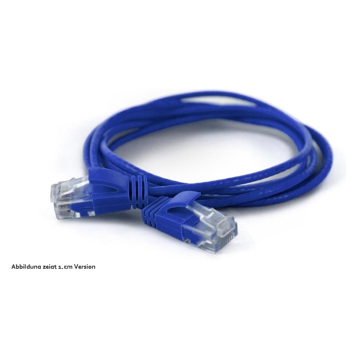 Wantec 7241 U/UTP (UTP) Blau 0.25m Cat6a Netzwerkkabel (U/UTP, CAT6a, 0.25 m) (7241)