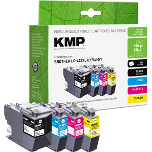 KMP kompatibel für Brother LC-422XLVAL, ValuePack, schwarz, cyan, magenta, gelb  Tinte