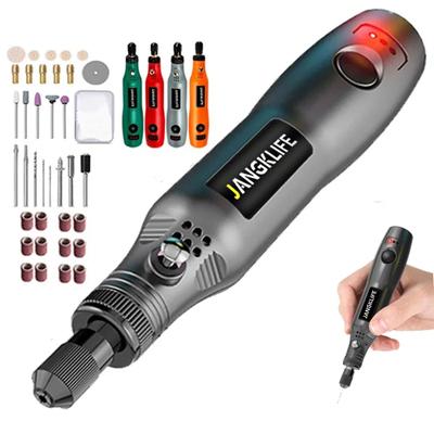GreatGadgets LLC Mini Wireless USB Rotary Tool Kit, Cordless Engraving Pen For DIY Wood, Metal, Glass & Jewelry Projects red