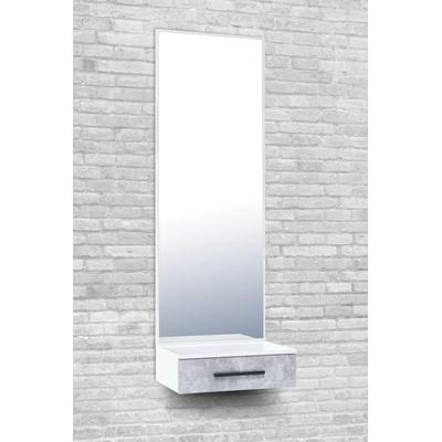 Spiegelpaneel PAROLI "Akron", grau (weiß, betonfarben), B:50cm H:150cm T:35cm, Glas, Spiegel