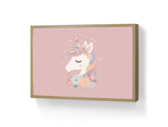 OnlyWow Nachttischlampe MIT Akku Einhorn - Rosa - Blumen 60x40 cm, Rechteckig, LED integrated, 60x40x8 cm, Lampen & Leuchten, Innenbeleuchtung, Nachtlichter