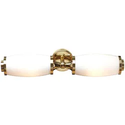 Wandlampe Leuchte Badezimmerlampe LED Spiegelleuchte messing Glas 2 flammig