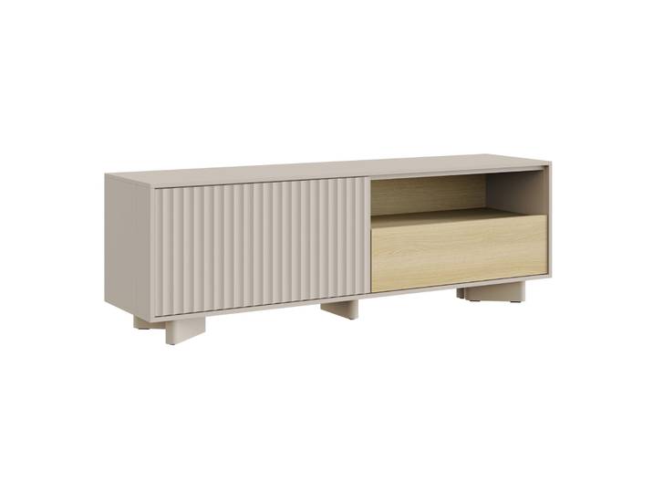TV-Schrank Distria mit Schublade und geriffelter Front, 140 cm,
