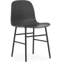 Form Stuhl schwarz Stahlbeine