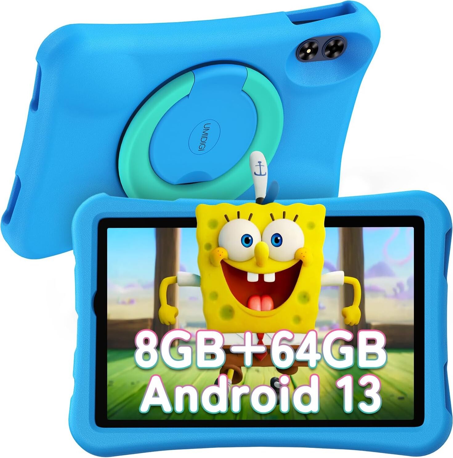 UMIDIGI Kinder Tablet 10,1 Zoll Android 13, G2 Kindertablet AB 3 Jahre 8GB(4+4) RAM+64GB ROM/1TB, Augenschutz 1280 * 800HD, WiFi6, 6000mAh 8MP+8MP