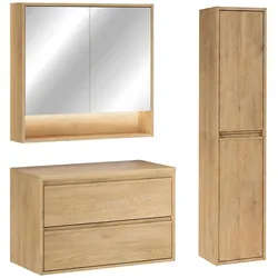 BADMÖBEL 80cm Edmé 2er-Set Holz