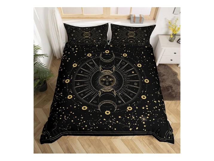 LuxusKollektion Kinderbettwäsche Bettwäsche Set Sonne Mond 135x200cm