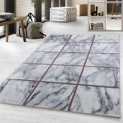 Teppich AYYILDIZ TEPPICHE "NAXOS 3816", braun (bronzefarben), B:120cm H:12mm L:170cm, Polypropylen (PP), Teppiche, Teppich, Läufer, Marmor Optik, Kurzflor, Wohnzimmer