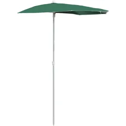 vidaXL Halb-Sonnenschirm mit Mast 180x90 cm Grün