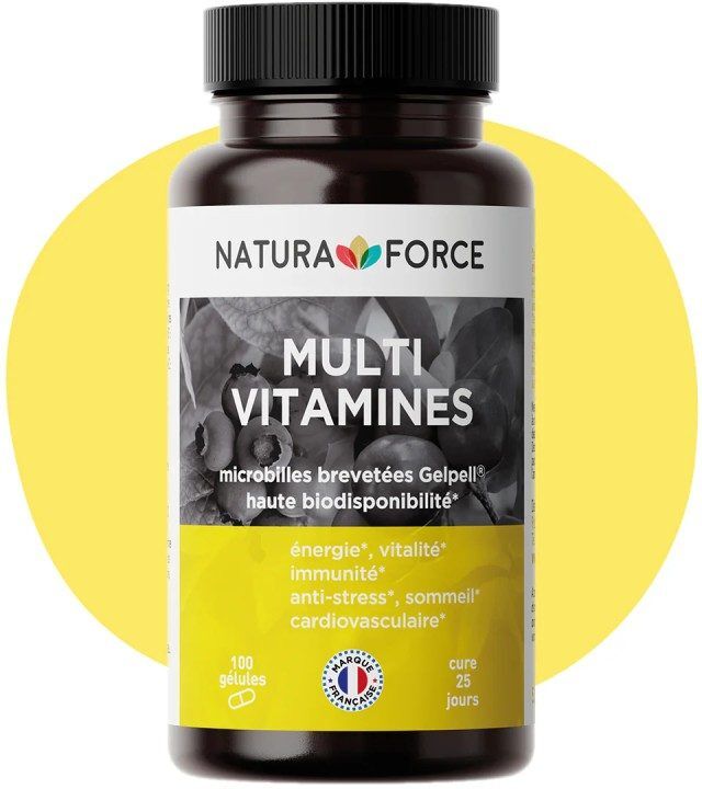 Natura Force Multivitamines à haute assimilation - Énergie, vitalité, sommeil - 100 gélules Cure de 25 jours