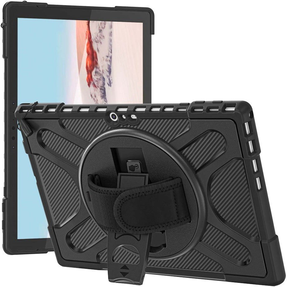 TABLETCOVERS.DK Microsoft Surface Pro 4/5/6/7 Cover m. Håndholder & Kickstand - Sort