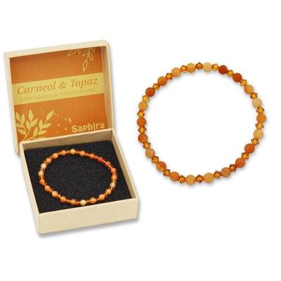 Carneol Saphira Edelsteinarmband