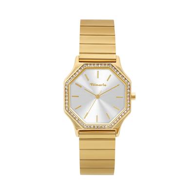 Quarzuhr TAMARIS, gold (goldfarben, silberfarben), Armbanduhren, Damen, goldfarben, Quarzuhr, Armbanduhr, Damenuhr, Edelstahlarmband, analog, Zirkonia (synth.)