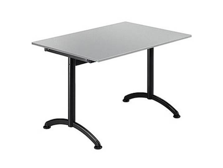 Table Cafeteria L. 120 x P. 80 cm, plateau Gris, piétement Noir