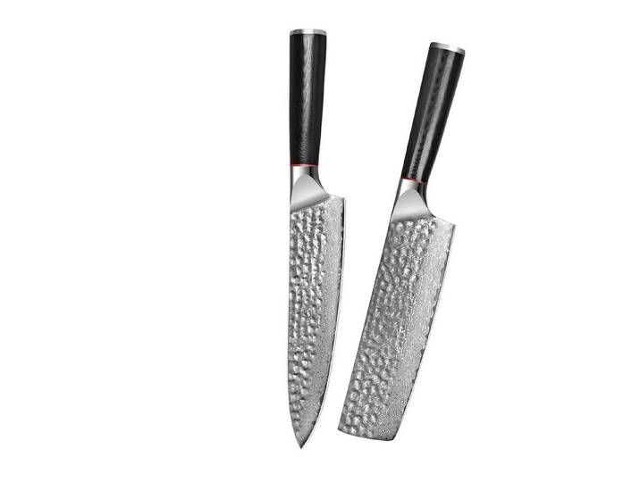 KingLux Messer-Set 2tlg. Damastmesser Set Küchenmesser Damaststahl (2-tlg)