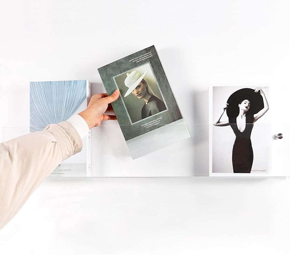 Transparante Acryl Tijdschriftenhouder en Wandrek Brochurehouder - 70 cm