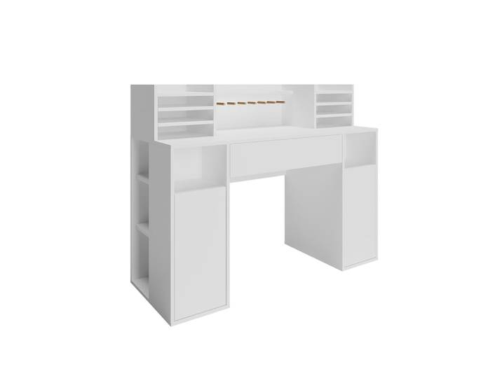 Bureau xl avec étagères blanc 126.8x100cm