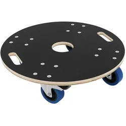 ECD Germany Transportroller Ø57×14,5 cm, Siebdruckplatte, 2 Bremsrollen, 800 kg Tragkraft, Rollbrett & Möbelroller für Umzug