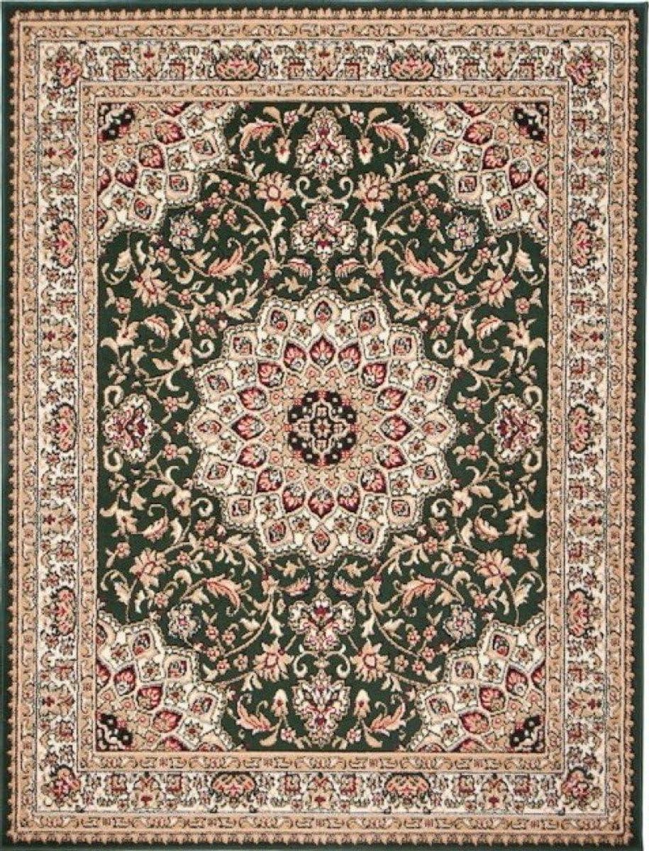 Vloerkleed Traditioneel Oosters Medaillon - Groen - 250 x 350 cm
