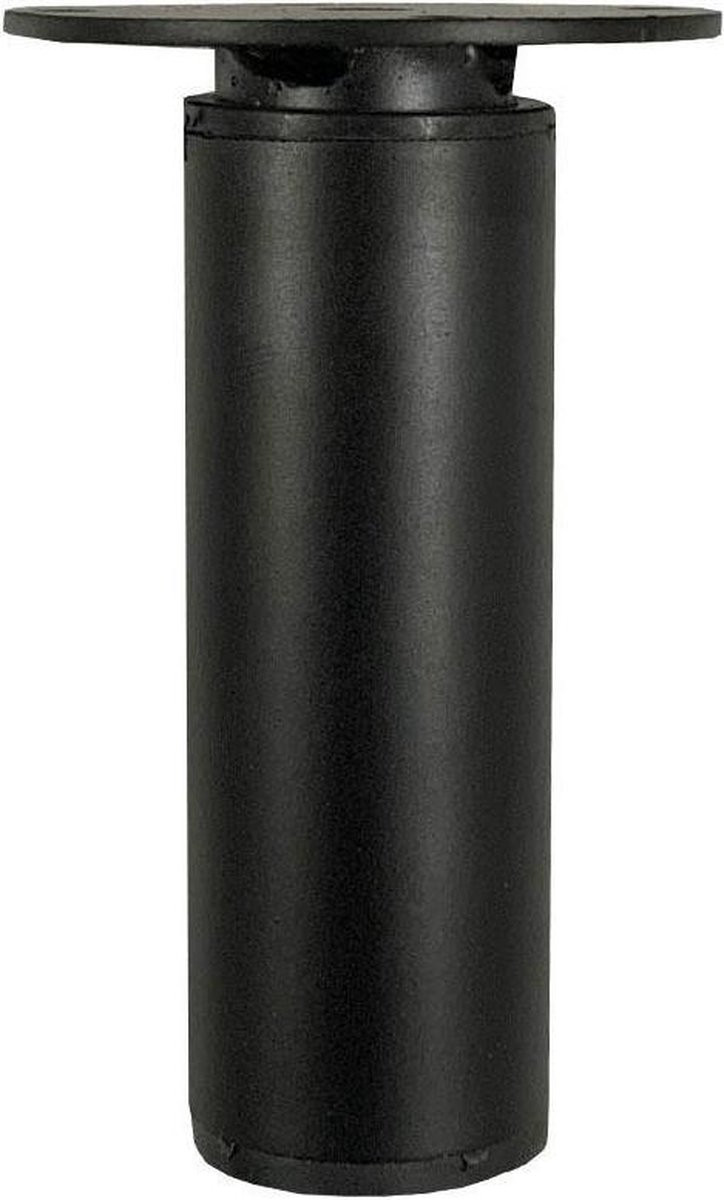 FLE Verstelbare ronde meubelpoot - Zwart staal - Hoogte: 9,5 cm tot 13,5 cm