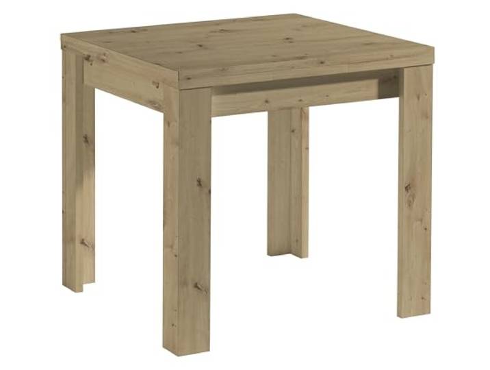 möbelando Kulissentisch >Monzi< (ausziehbar bis 136cm) in asteiche - 80/136x78x80cm (BxHxT)